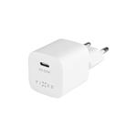 Sada mini sieťovej nabíjačky FIXED s výstupom USB-C a káblom USB-C/Lightning, podpora PD, 1,2 metra, MFI, 30 W, biela