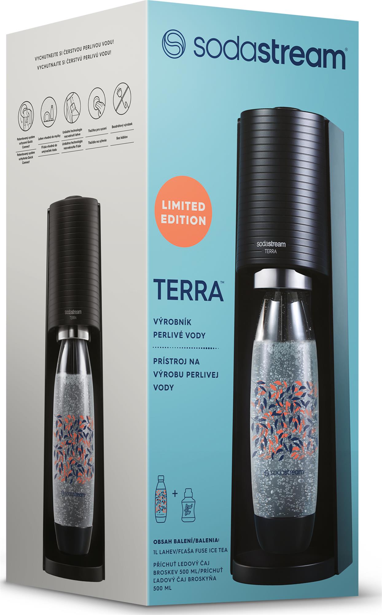 Sada výrobníkov perlivej vody SodaStream TERRA Black Ice Tea MegaPack