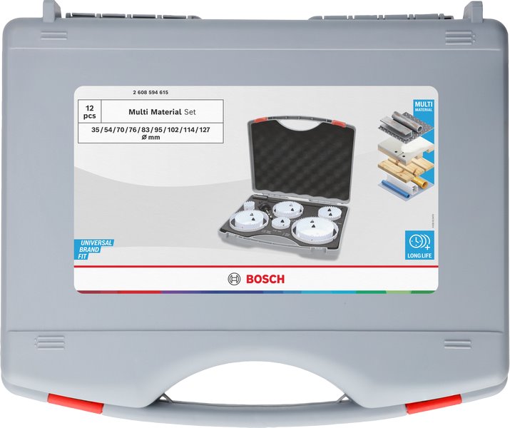 Sada závitových dierovačov BOSCH pre rôzne materiály, 35; 54; 70; 76; 83; 95; 102; 114; 127 × 40 mm (2.608.594.615)