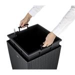 Samozavlažovací kvetináč G21 Linea ratan veľký čierny 76 cm