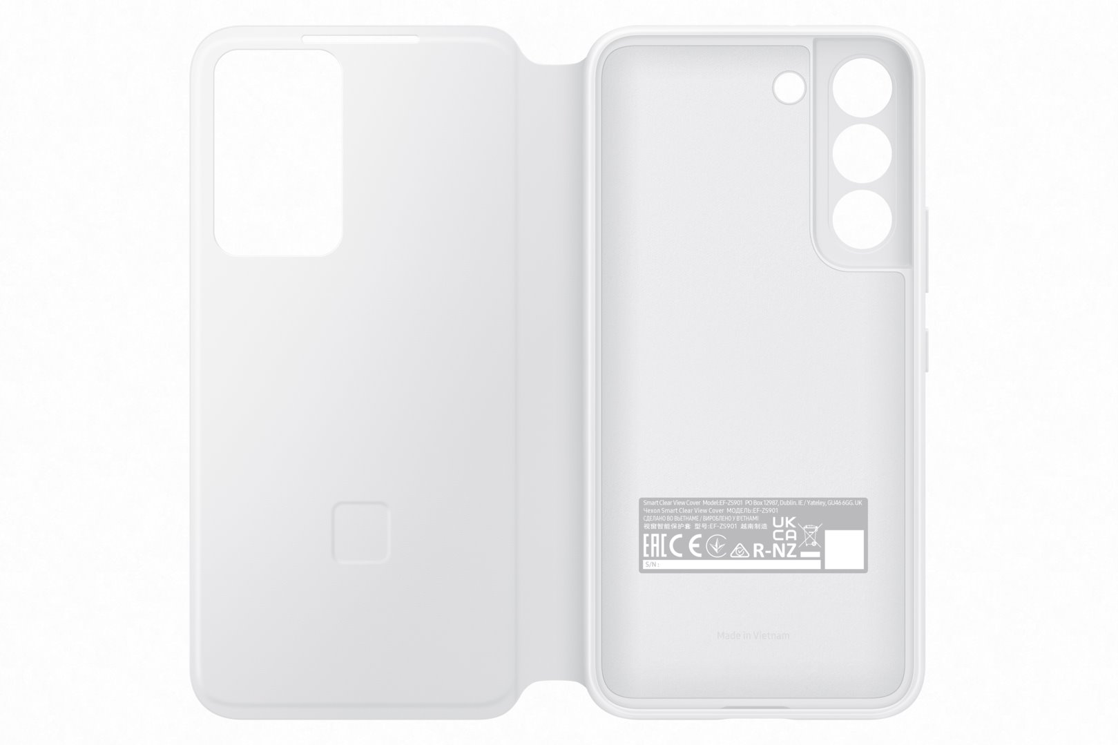 Samsung Clear View flipové puzdro EF-ZS901C pre Galaxy S22 biele