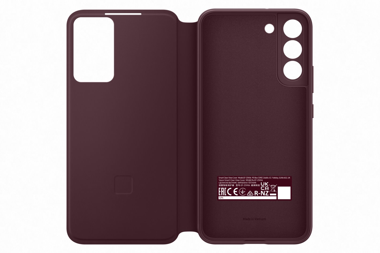 Samsung flipové puzdro Clear View EF-ZS906C pre Galaxy S22 burgundy