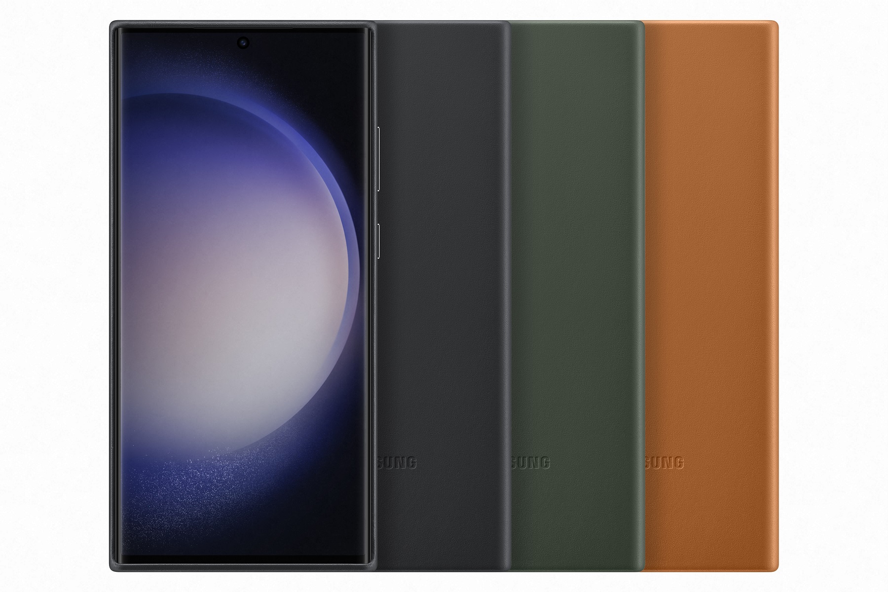 Samsung Kožený zadní kryt pro Samsung Galaxy S23 Ultra Green