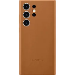 Samsung Kožený zadný kryt pre Samsung Galaxy S23 Ultra Camel