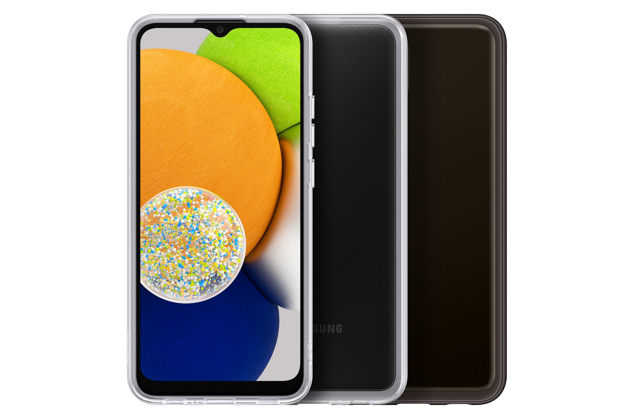 Samsung poloprůhledný zadní EF-QA036T kryt pro Samsung Galaxy A03 transparentní