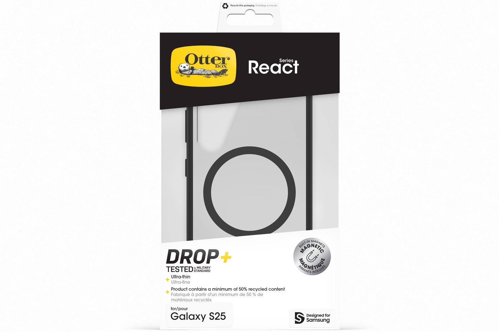 Samsung React Magnet Case Galaxy S25 transparentný