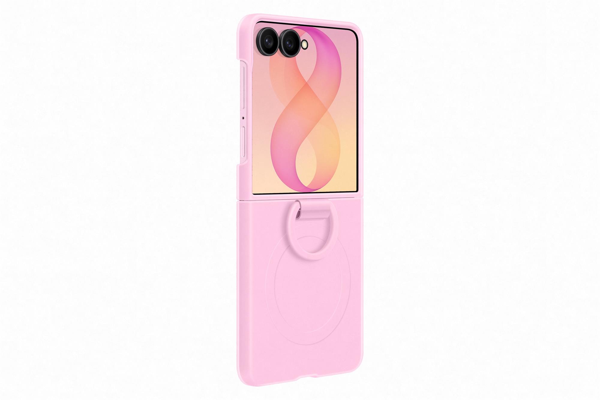 Samsung Silikonový magnetický kryt s držákem na prst pro Galaxy Z Flip8 růžový