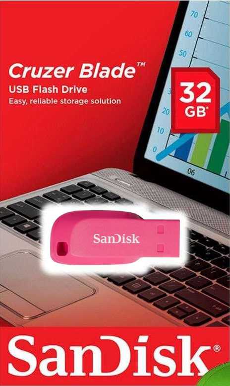 SanDisk Cruzer Blade 32GB USB 2.0 Electric Pink
