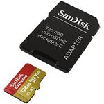SanDisk Extreme Action Cams and Drones microSDXC 128GB 190MB/s A2 Class 10 V30 UHS-I U3, adapter
