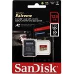 SanDisk Extreme Action Cams and Drones microSDXC 128GB 190MB/s A2 Class 10 V30 UHS-I U3, adapter