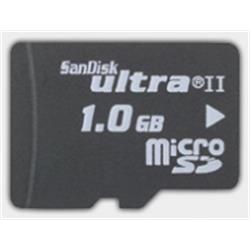 SanDisk MicroSD Ultra II 1 GB,  rychlost zápis/čtení 60x/66x (150kB/s=1x) tj. 9/