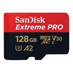 SanDisk microSDXC 128GB Extreme PRO + Rescue PRO Deluxe + SD adaptér