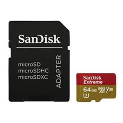SanDisk microSDXC Extreme 64GB 90MB/s Class10 UHS-I V30 + Adapter (SDSQXVF-064G-GN6MA)