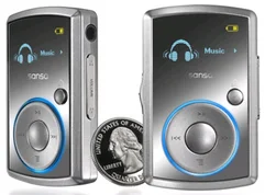 SanDisk Sansa Clip 4 GB, FM rádio, MP3, WMA, stříbrná