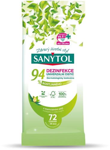 Sanytol 94% čistící utěrky 72ks