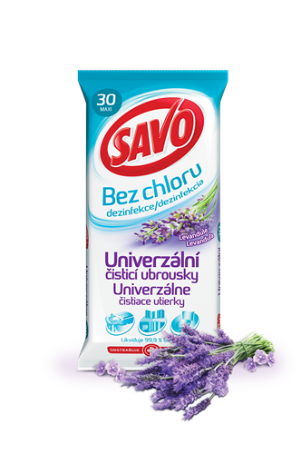 Savo Bezchlórové univerzálne čistiace obrúsky Levanduľa, 30 ks