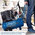 Scheppach HC 25 Si – tichý bezolejový dvojvalcový kompresor s objemom 24 l