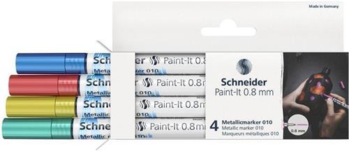 SCHNEIDER Akrylový popisovač "Paint-It 010", sada 4 rôznych metalických farieb, 0,8 mm ML1011502