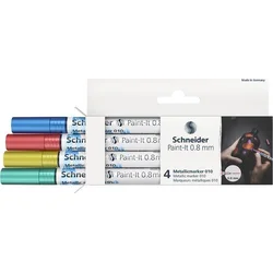 SCHNEIDER Akrylový popisovač "Paint-It 010", sada 4 rôznych metalických farieb, 0,8 mm ML1011502