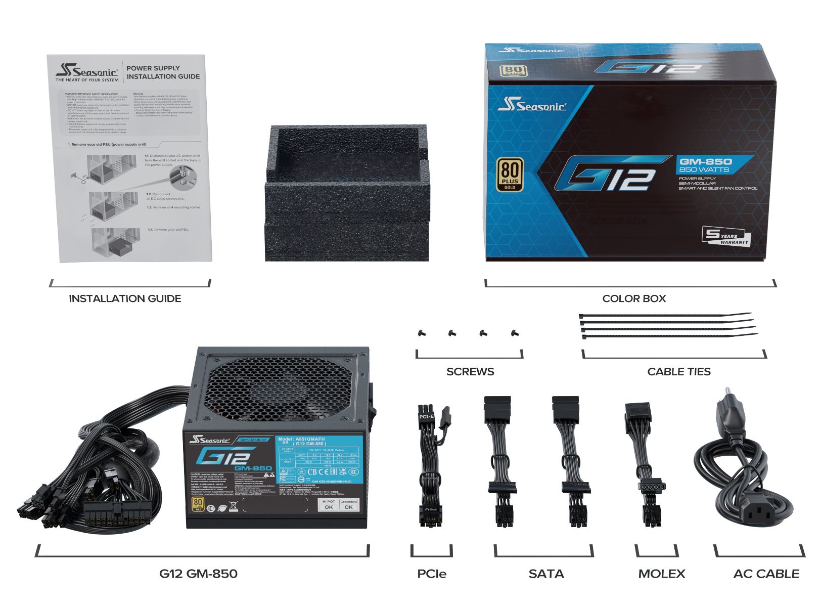 Seasonic G12 GM-850 Gold, 850 W