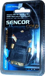 SENCOR Adaptér DVI 18+1pin konektor/M - HDMI 19pin zásuvka/F, pozlacený