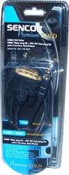 SENCOR HDMI 19pin konektor/M - DVI 18+1pin konektor/M, se 2 ferity, pozlacený, délka 2 m