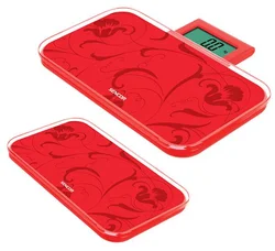 SENCOR Osobní mini váha SBS 305, 150kg, červená, výsuvné LCD, sklo 6 mm,