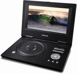SENCOR Přenosný LCD DVD přehrávač SPV 2909, 9" (23 cm),DivX, XviD, MPEG4, DVD.R/RW, USB, DO,SD/MMC/MS
