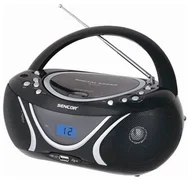 SENCOR Přenosný radiomagnetofon s CD/MP3 SPT 222 B černý, CD-R/ RW, program. přehrávání (20 skladeb), LCD, FM