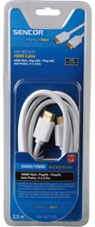 Sencor SAV 167-025W HDMI kabel,bílý,2,5 metru