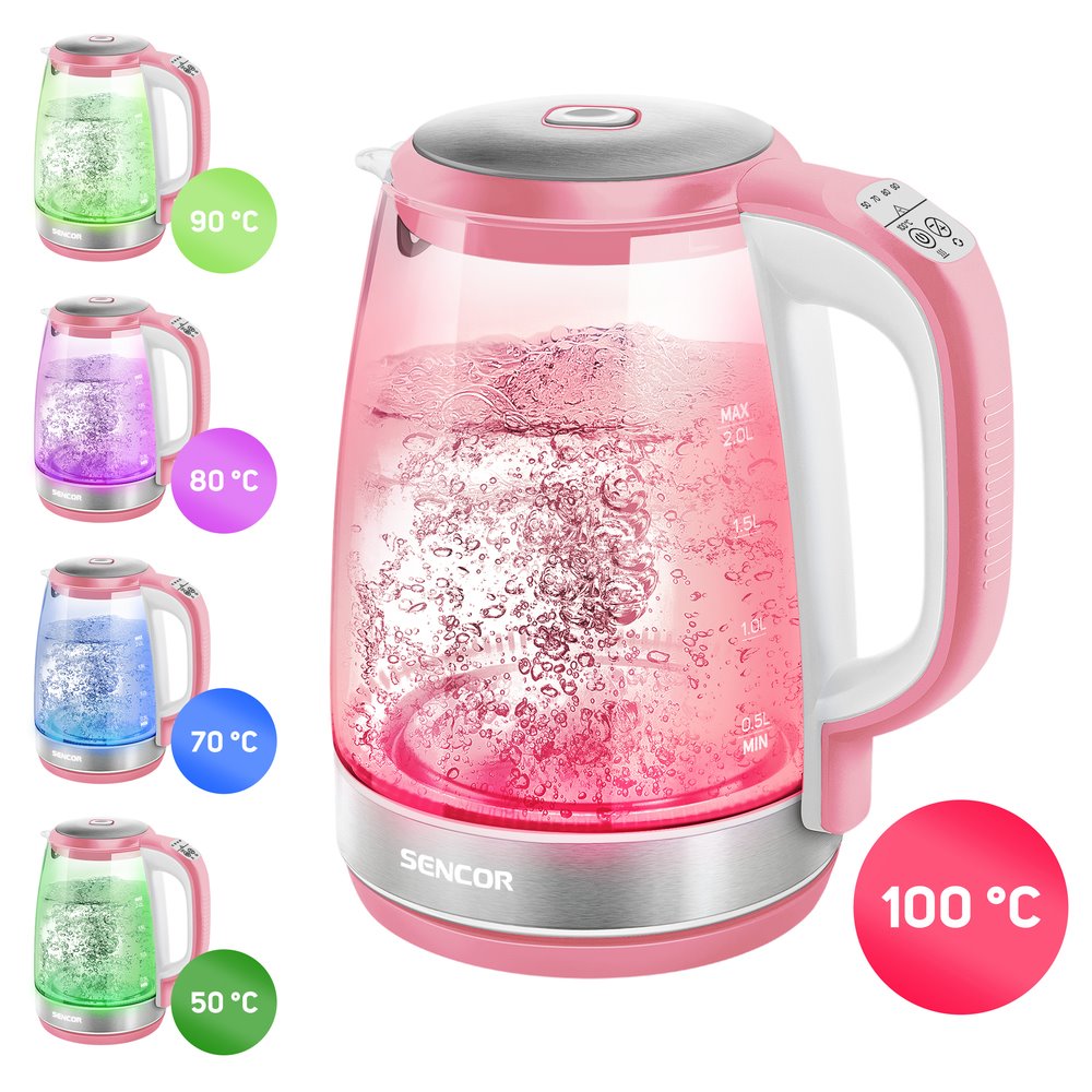 Sencor SWK 2194RD Rychlovarná konvice 2l, růžová