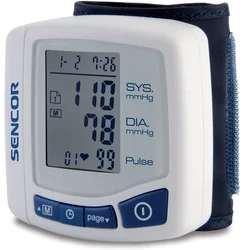 SENCOR Tlakoměr na zápěstí SBD 8500, měření systolického a diastolického tlaku, funkce Fuzzy Logic, velký LCD,