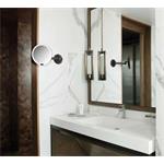 Senzorové nástenné kozmetické zrkadlo Simplehuman, LED osvetlenie, 5x, dobíjateľné, tmavý bronz