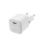 Set síťové nabíječky FIXED Mini s USB-C výstupem a USB-C/USB-C kabelu, podpora PD, 1 metr, 20W, bílý