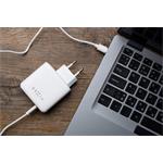 Set síťové nabíječky FIXED s USB-C a 2xUSB výstupem a USB-C/USB-C kabelu, podpora PD, 45W, bílý