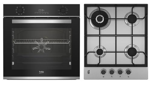 Set vstavanej rúry Beko BBIM13300XD a vstavanej plynovej varnej dosky Beko HIBW64125SX