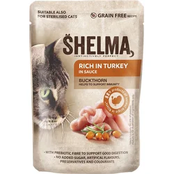 SHELMA Cat krůtí s rakytníkem v omáčce, kapsička 85 g