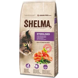 SHELMA Cat Sterilised Salmon GF 8 kg granule pro kastrované kočky