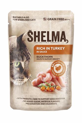 SHELMA Kuracie mäso s rakytníkom v omáčke, vrecko 85 g