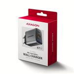 Sieťová nabíjačka AXAGON ACU-PQ67D GaN 67 W, USB-A + USB-C, PD3.0/PPS/QC4+/SFC2.0/Apple, LCD displej