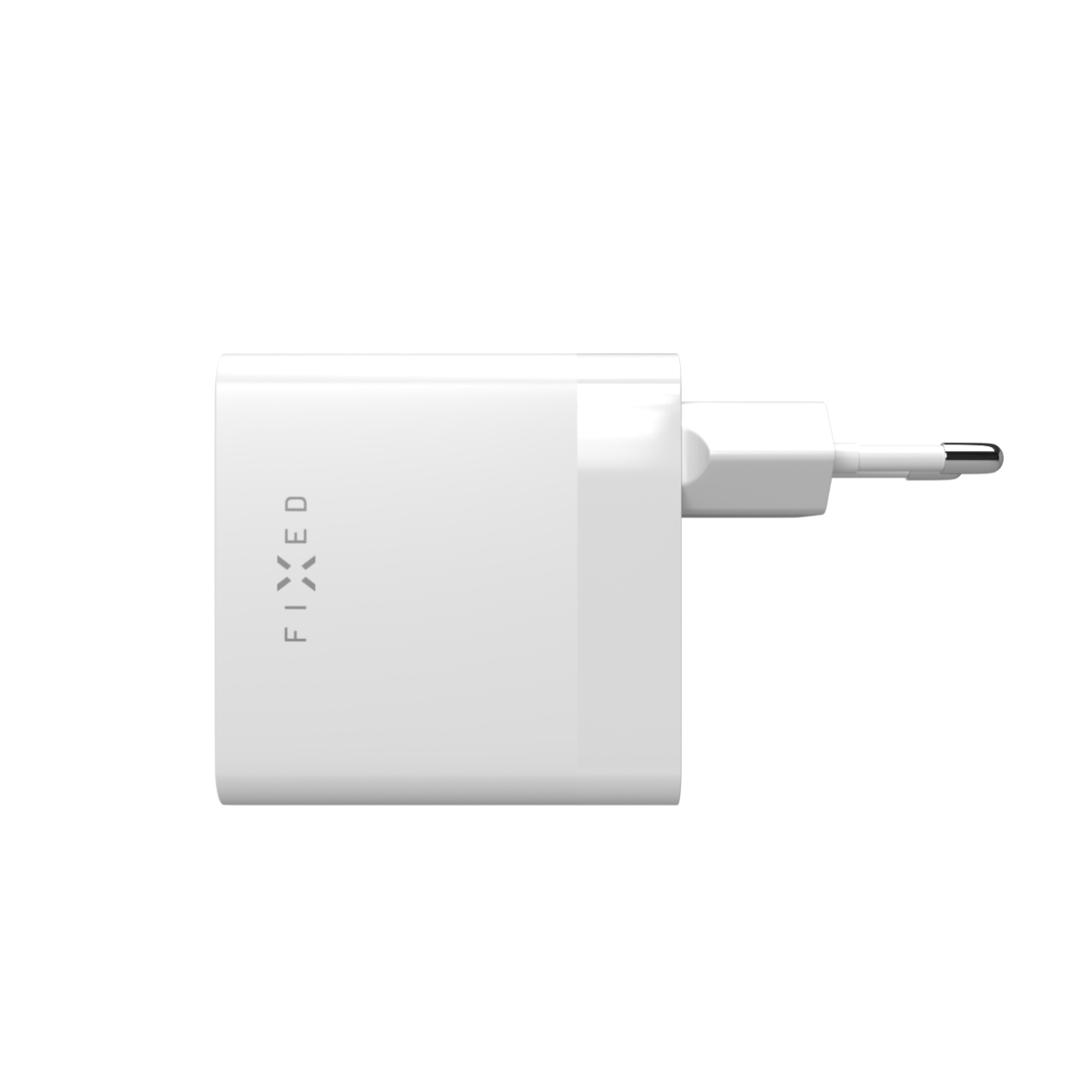 Sieťová nabíjačka FIXED s výstupom 2x USB-C, podpora PD, 65 W, biela