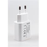 Sieťová nabíjačka Nano Solution USB-C, podpora PD, 1 m kábel, 20 W, biela
