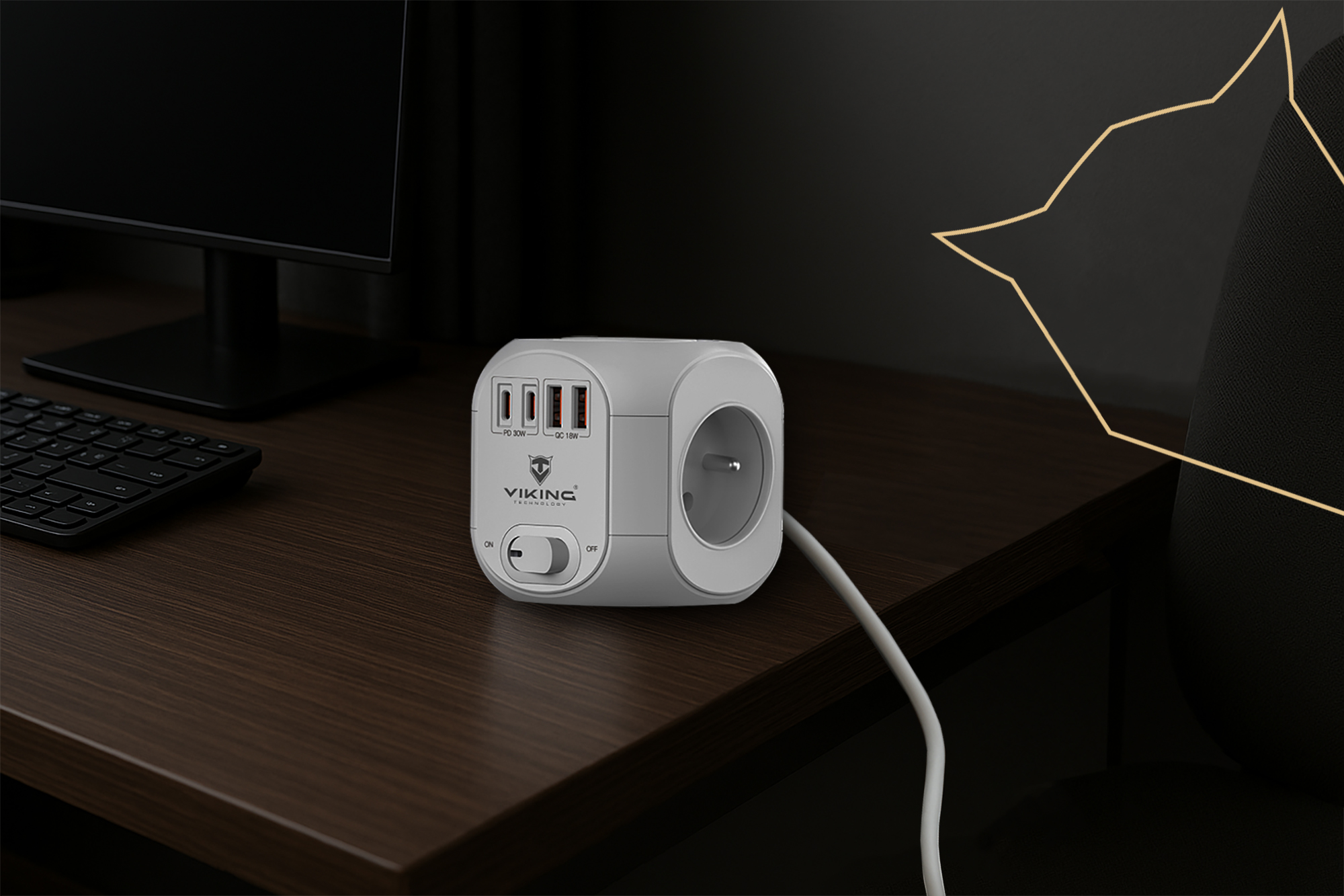 Sieťový adaptér Viking AC CUBE PD30