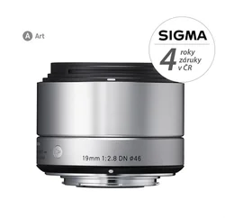 SIGMA objektiv 19/2.8 DN ART stříbrný OLYMPUS