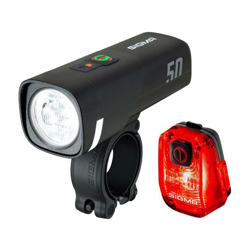 SIGMA sada svetiel - predné + zadné AURA 50 + HIRO 10