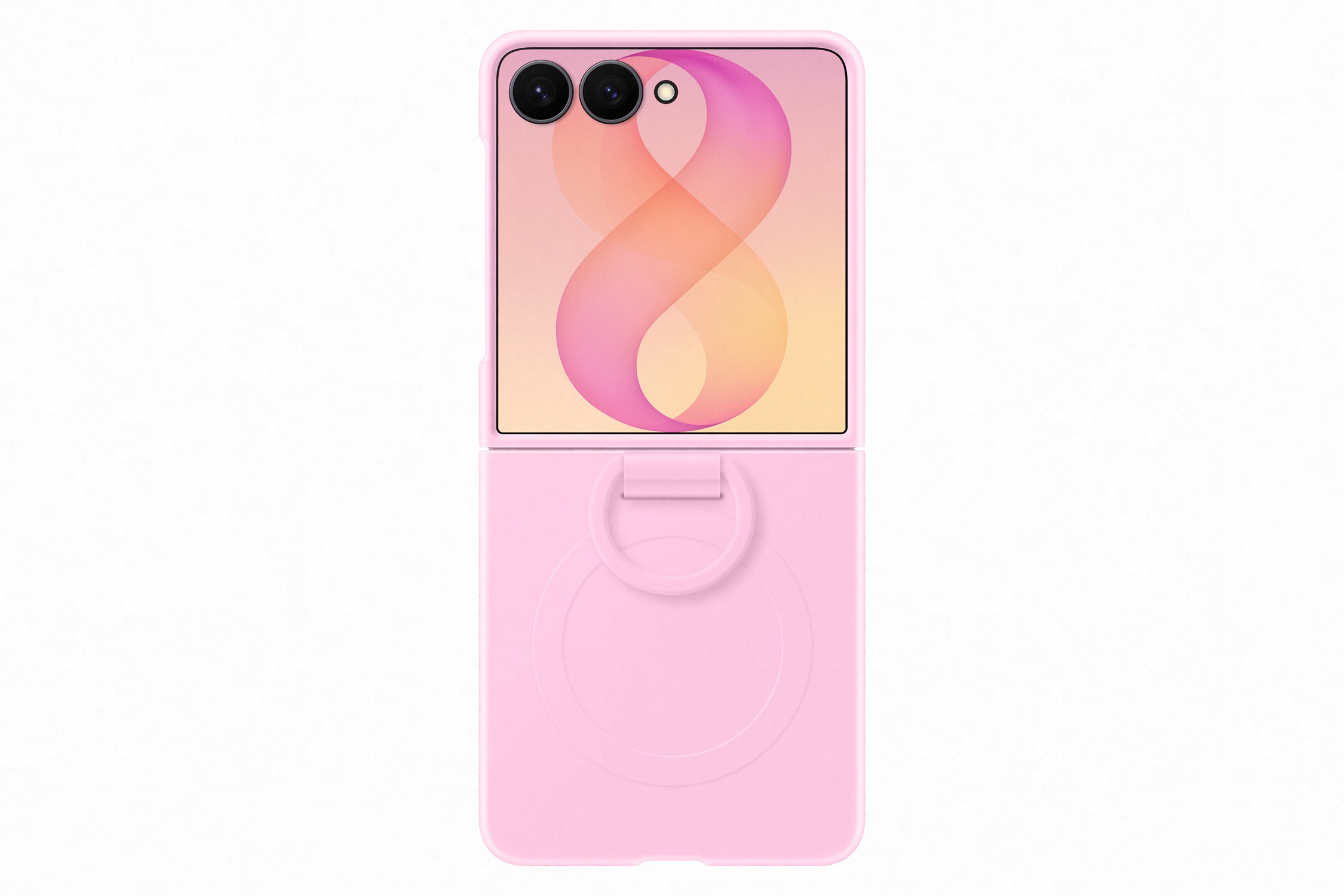 Silikónové magnetické puzdro Samsung s držiakom na prst pre Galaxy Z Flip8, ružové