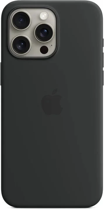 Silikónové puzdro Apple iPhone 15 Pro Max s MagSafe - Čierne