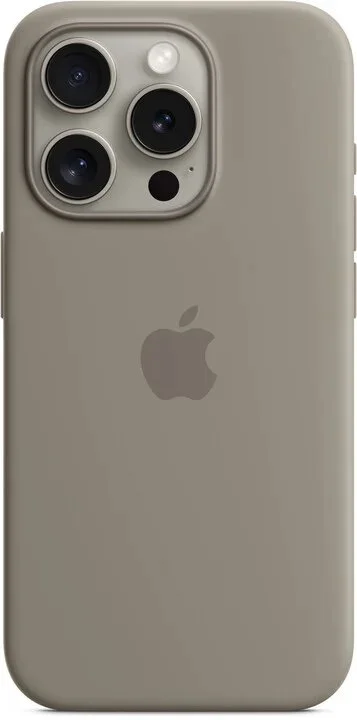 Silikónové puzdro Apple iPhone 15 Pro s MagSafe - Hlinené
