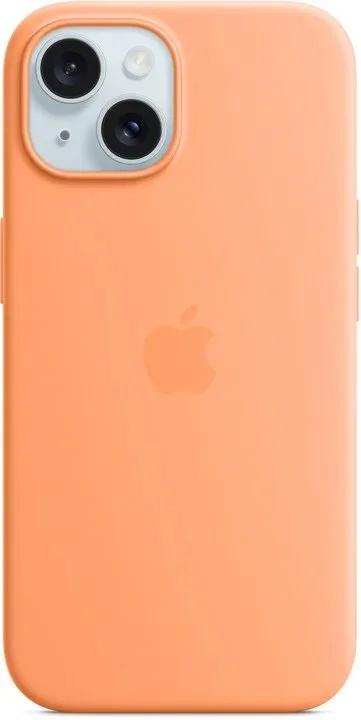 Silikónové puzdro Apple iPhone 15 s MagSafe - Oranžový sorbet