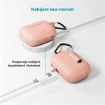 Silikónové puzdro Epico s karabínou | AirPods Pro 3 | ružové | bezpečnostná karabína